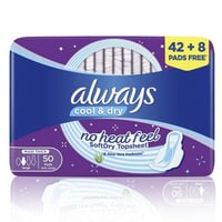 فوط صحية مطوية ومضغوطة بالأجنحة 50 قطعة ماكسي سميك...