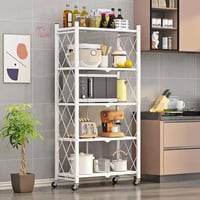 رف تخزين حديد قابل للطي أبيض 5 ادوار AW15537-2