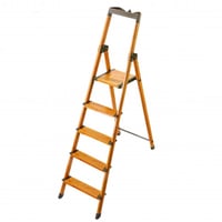 سلم المنيوم خشبي قابل للطي 5 درجات ALSAHAH WK4045C