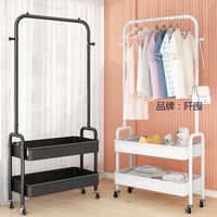 عربة تنظيم معدتية طبقتين بعجلات مع رف ملابس 410*39...