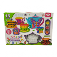 لعبة تلوين طقم الشاي سيراميك 15 قطعة