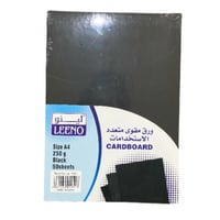 ورق مقوى لون اسود 50 ورقة 250 غرام A4 - لينو