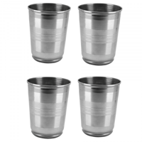 اكواب ستانلس ستيل 10*6.5 (4) قطع