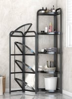 رف تخزين زاوية قابل للطي 4 ارفف لون اسود 122*38*7....