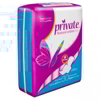 فوط صحية برايفت مغلفة 30 فوط حجم كبير بالاجنحة