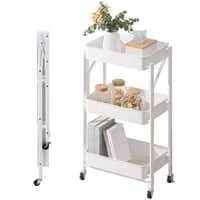 عربة تنظيم معدنية قابلة للطي 3 طبقات بعجلات EX-718...