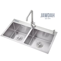 حوض مطبخ مزدوج من الستانلس ستيل JAWDAH SS 304
