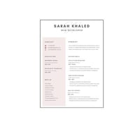 تصميم سيرة ذاتية cv باللغة الانجليزية | 009