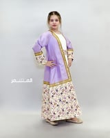 فستان أبيض مع بشت بنفسجي بنقوش هندية 05 | تصميم تر...