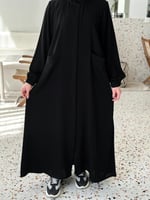 عباية عملية سحاب مخفي جيوب بارزة