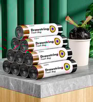 شدة أكياس نفايات مع ربطة للاغلاق