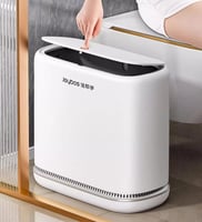 سلة مهملات أنيقة بفتحة كبيرة مع خاصية تمدد الكيس ا...