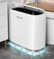 سلة مهملات أنيقة بفتحة كبيرة مع خاصية تمدد الكيس ا...