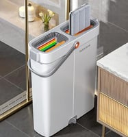 ممسحة مسطحة مع دلو فتحتين تنظيف و تنشيف