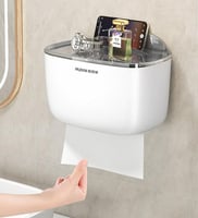 حامل مناديل للحمام مع رف