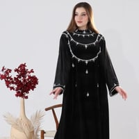 جلابية مخمل اسود