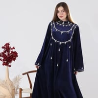 جلابيه مخمل ازرق