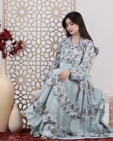 جلابيه كشميري مشجر ازرق