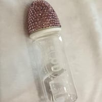 رضاعه اطفال زجاج ب غطى كرستال وردي