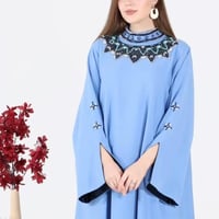 جلابية طويله كريب ياباني مقاس فري سايز