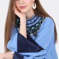 جلابية طويله كريب ياباني مقاس فري سايز