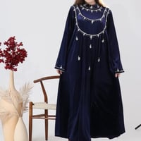 جلابيه مخمل ازرق