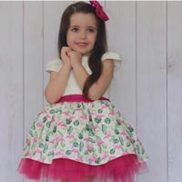 فستان بناتي مع فيونكة للشعر