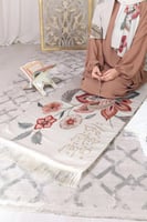 طقم صلاة بني مكون من قطعتين شرشف وحجاب