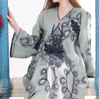 جلابيه رمادي وكحلي