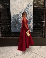 فستان احمر مميز ميكادو - فستان احمر فخم