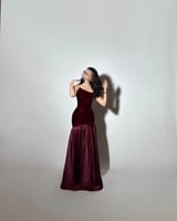 فستان عودي مخمل جوخ