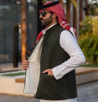 سديري رجالي دبل فيس لون زيتي ابيض مايل لسكري ينلبس...