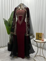 جلابية +طرحة مطرز كمبيوتر