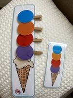 تطابق كرات الايسكريم حسب اللون