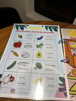 ملزمة أسماء الخضار والفواكة