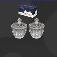 طقم علب تقديم زجاج حبتين