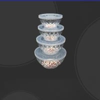 طقم علب بلاستيك شفاف 4 حبات