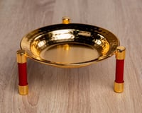 صحن تقديم دائري ذهبي بعدة مقاسات