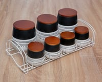 طقم علب بهارات 7 حبات وقاعده