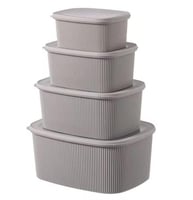 طقم علب بلاستيك 4حبات (مستطيل)