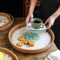 طقم صواني خوص و خزف حبتين