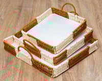 طقم سلال خوص 3 حبات مربعه