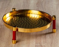 صحن تقديم ذهبي بعدة مقاسات