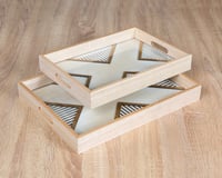 طقم صواني تقديم خشبيه حبتين