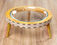 صحن تقديم بقاعدة خشبية بعدة مقاسات