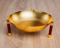 صحن تقديم ذهبي بعدة مقاسات