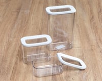 علبة تخزين باللون الأبيض بعدة مقاسات