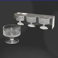 طقم كاسات ايسكريم زجاج 3 حبات