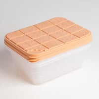 طقم علب بلاستيك 3 حبات مستطيل