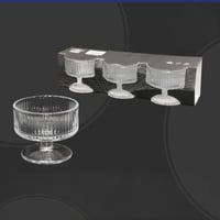 طقم كاسات ايسكريم زجاج 3 حبات